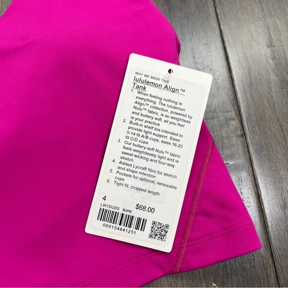 Lululemon Align Tank Top Ripened Raspberry NWT - Picture 4 of 7